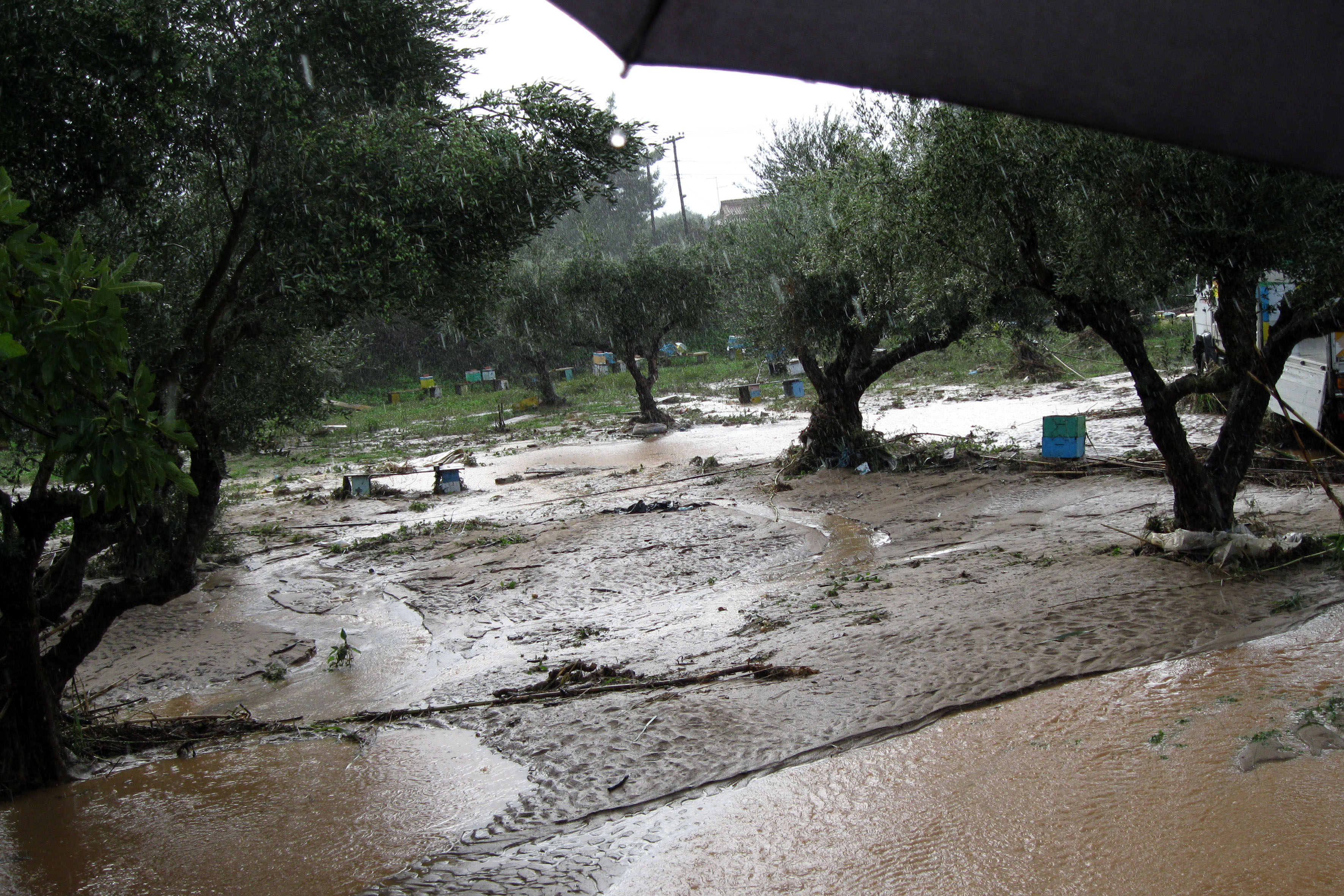 Προβλήματα από τη βροχόπτωση σε οικισμούς της Καλαμπάκας