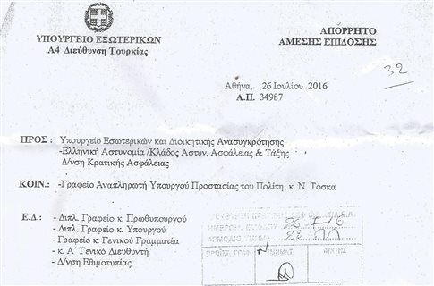 Από δικογραφία το απόρρητο έγγραφο που δημοσιοποίησε ο Ρουβίκωνας