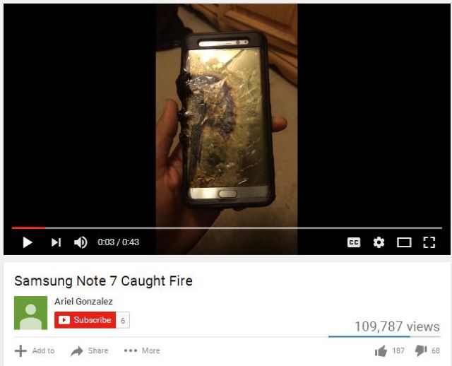 Η Samsung διακόπτει τη διάθεση του Galaxy Note 7 στη Νότια Κορέα