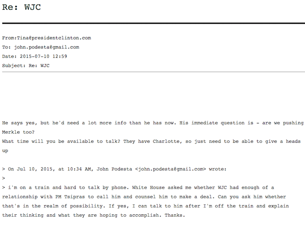 Wikileaks: Πίεση σε Τσίπρα μέσω Κλίντον ήθελε ο Ομπάμα το καλοκαίρι του ’15