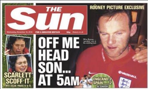 Πρωτοσέλιδες φωτογραφίες του μεθυσμένου Ρούνεϊ