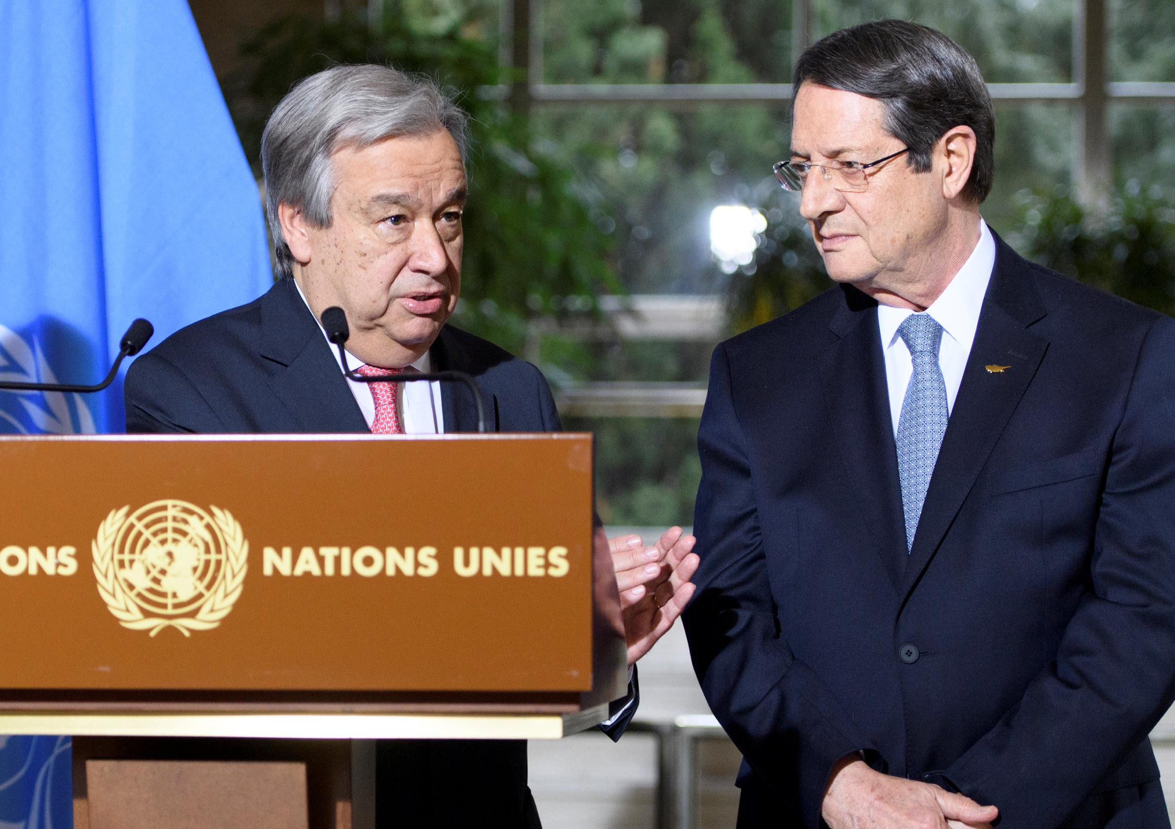 Αναστασιάδης προς ΟΗΕ: Η Τουρκία ευθύνεται για το ναυάγιο της Γενεύης