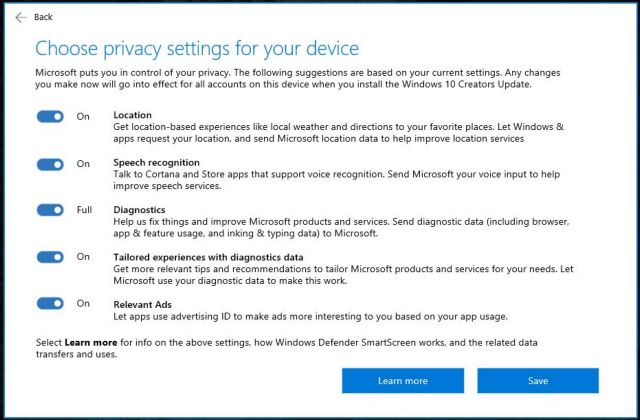 Ο χρήστης θα αποφασίζει τι θα μαθαίνει η Microsoft από τα Windows 10