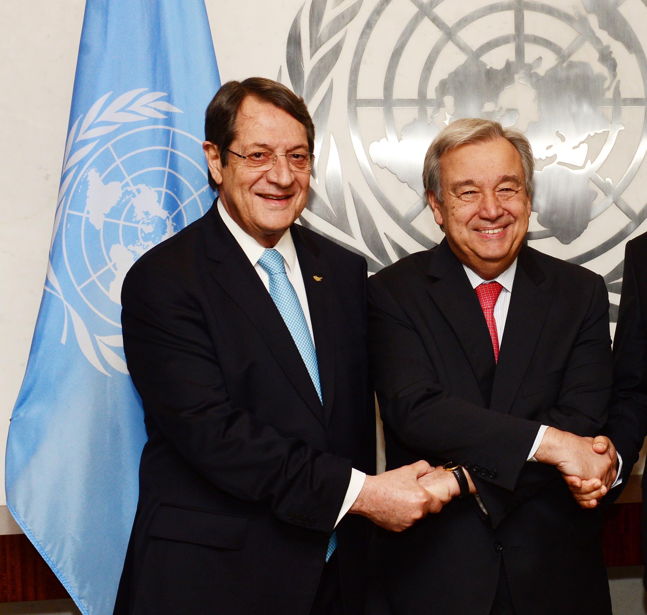 Συνάντηση κύπριου προέδρου με γγ ΟΗΕ στις 22 Σεπτεμβρίου