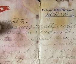 Δημοπρατείται επιστολή επιβάτη που πνίγηκε στο ναυάγιο του Τιτανικού