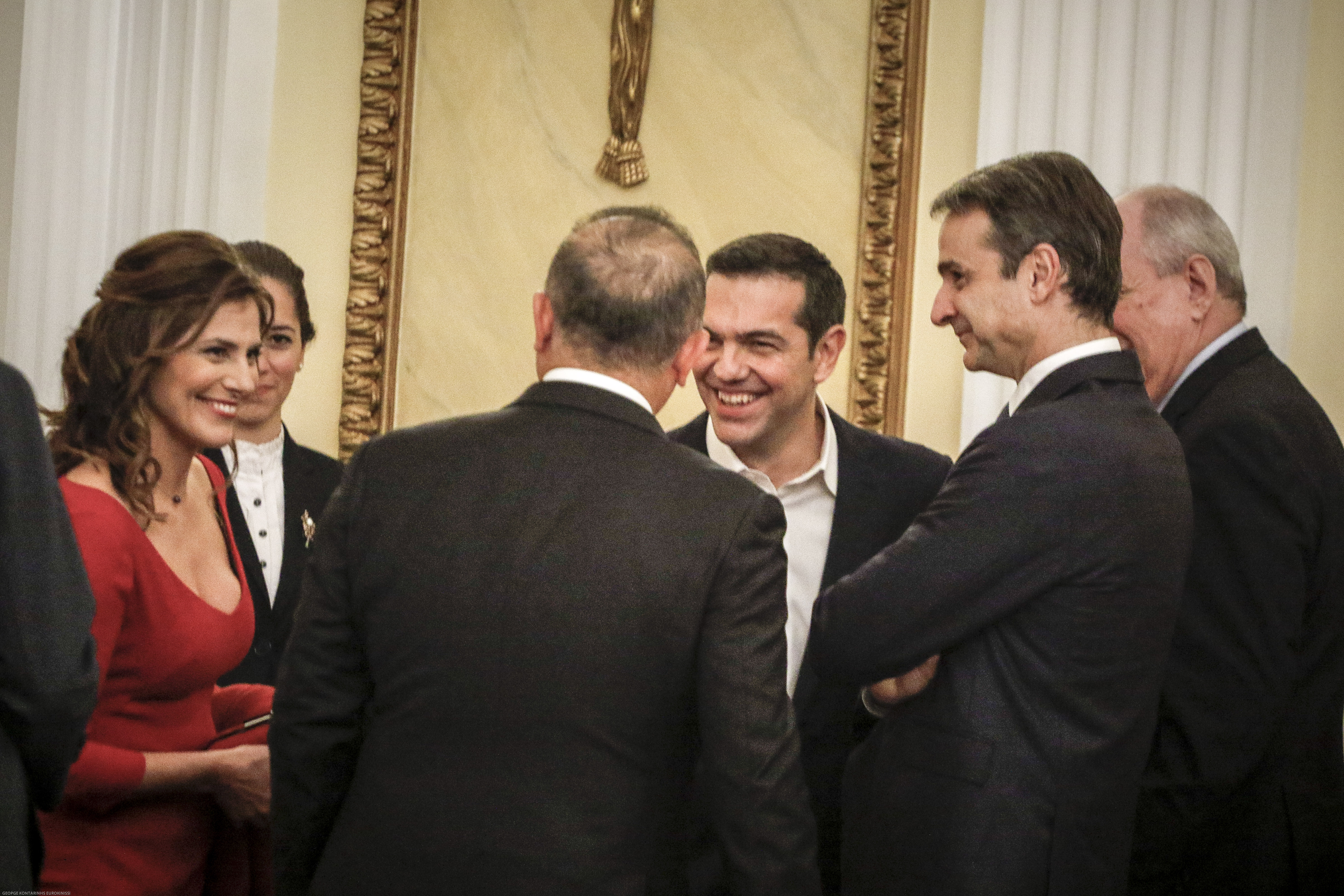 Τσίπρας και Μητσοτάκης στο Προεδρικό για το δείπνο στον Ερντογάν