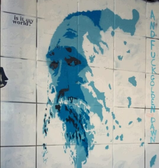 Γκράφιτι για τον Τζίμη Πανούση στο κέντρο της Αθήνας