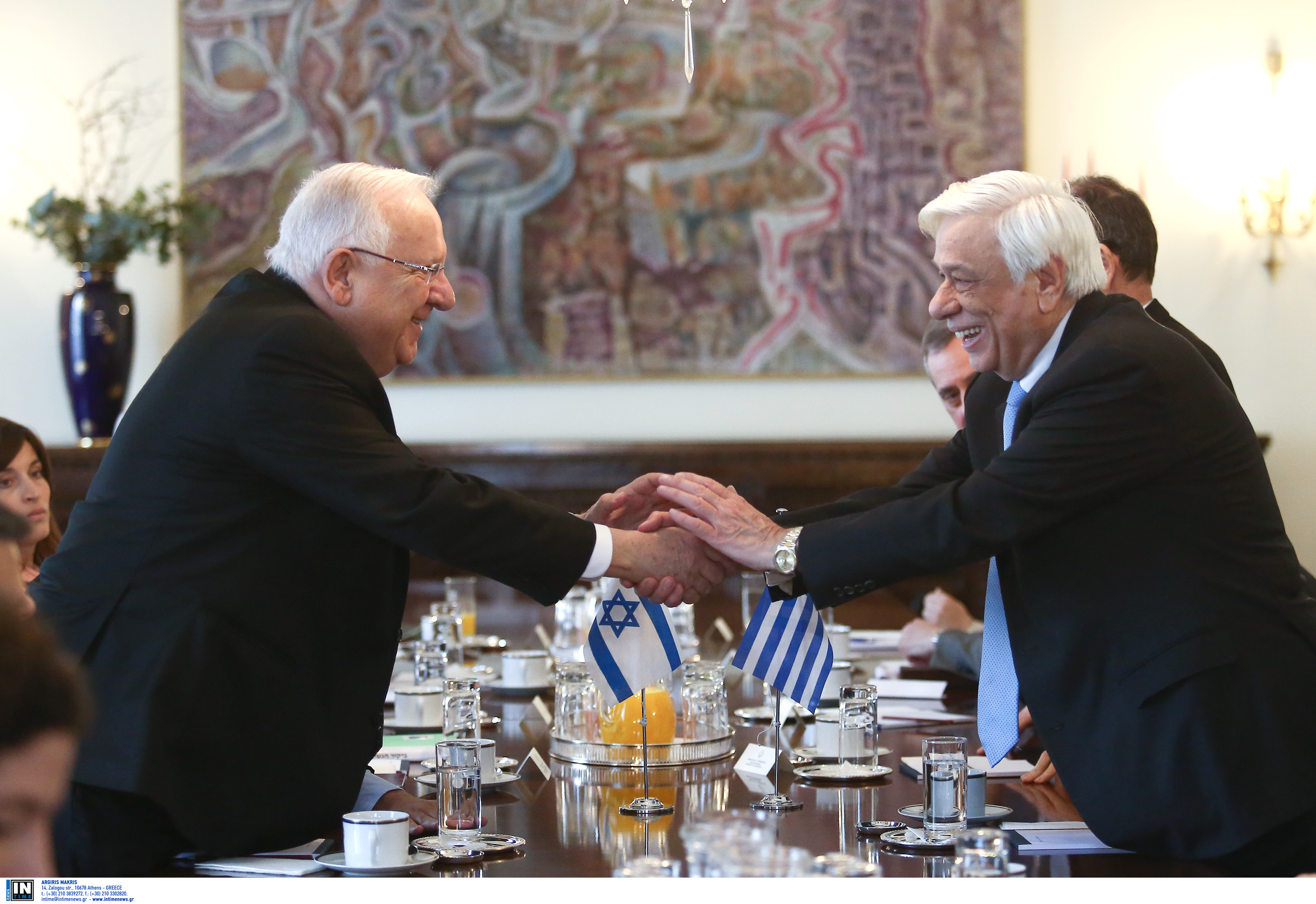 Pavlopoulos asks visiting Israeli President for support on Greek national issues