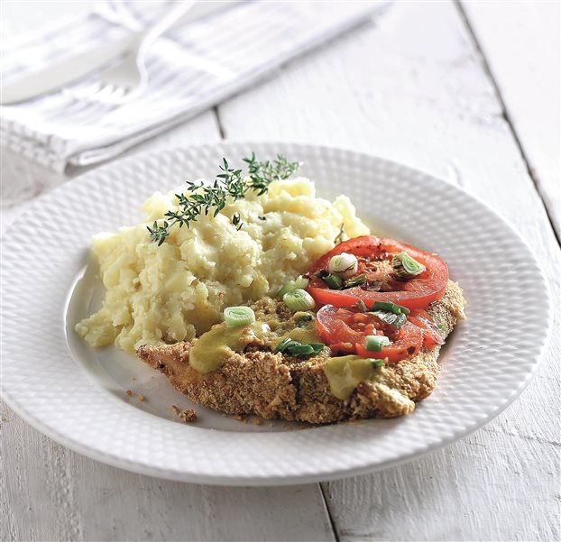 Ψάρι στον φούρνο με λεμονάτο πουρέ