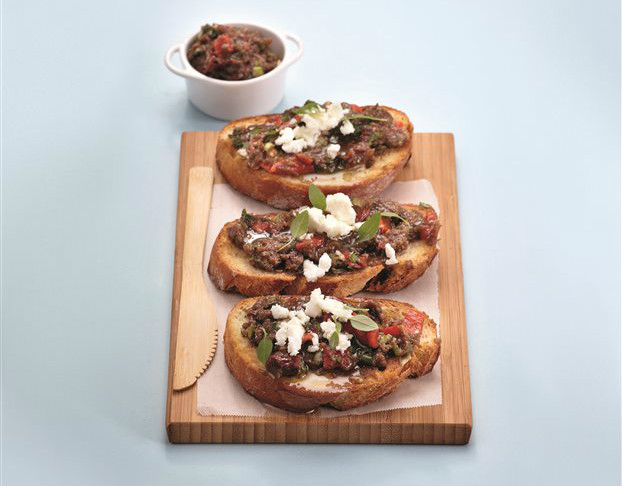 Μπρουσκέτες με μελιτζάνα