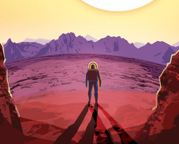 Eικονικό γραφείο ταξιδιών για τους εξωπλανήτες