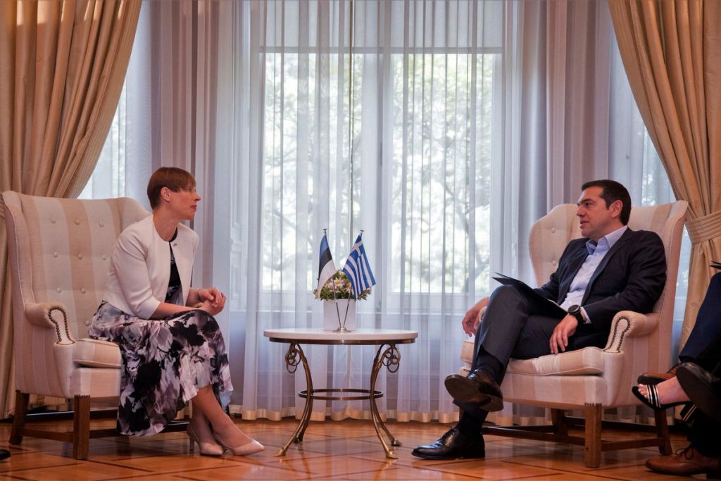 Συνάντηση Αλ. Τσίπρα με την πρόεδρο της Εσθονίας