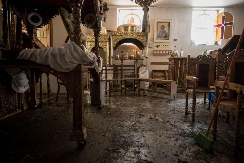 Καταστροφές στην εκκλησία της Υπαπαντής από τη νεροποντή  στη Θεσσαλονίκη