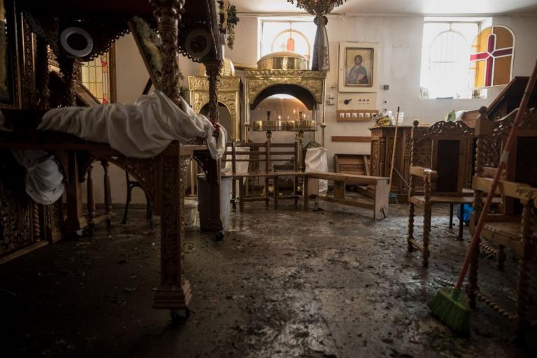 Καταστροφές στην εκκλησία της Υπαπαντής από τη νεροποντή  στη Θεσσαλονίκη