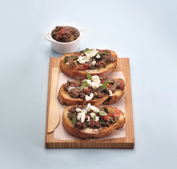 Μπρουσκέτες με μελιτζάνα