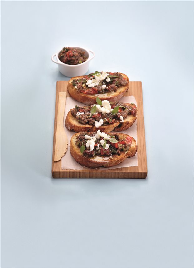 Μπρουσκέτες με μελιτζάνα