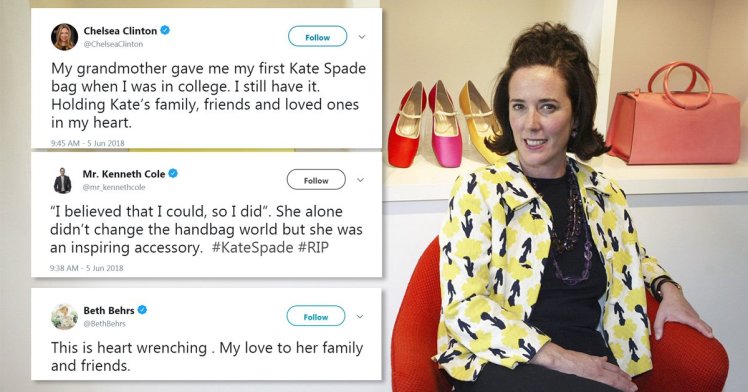 Το twitter γέμισε μηνύματα για τον θάνατο της σχεδιάστριας Κέιτ Σπέιντ