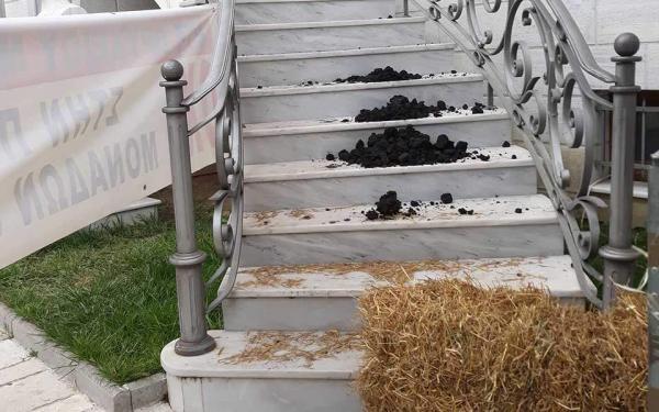 Υποδοχή με σανό και κάρβουνο σε Φάμελλο στην Μεγαλόπολη