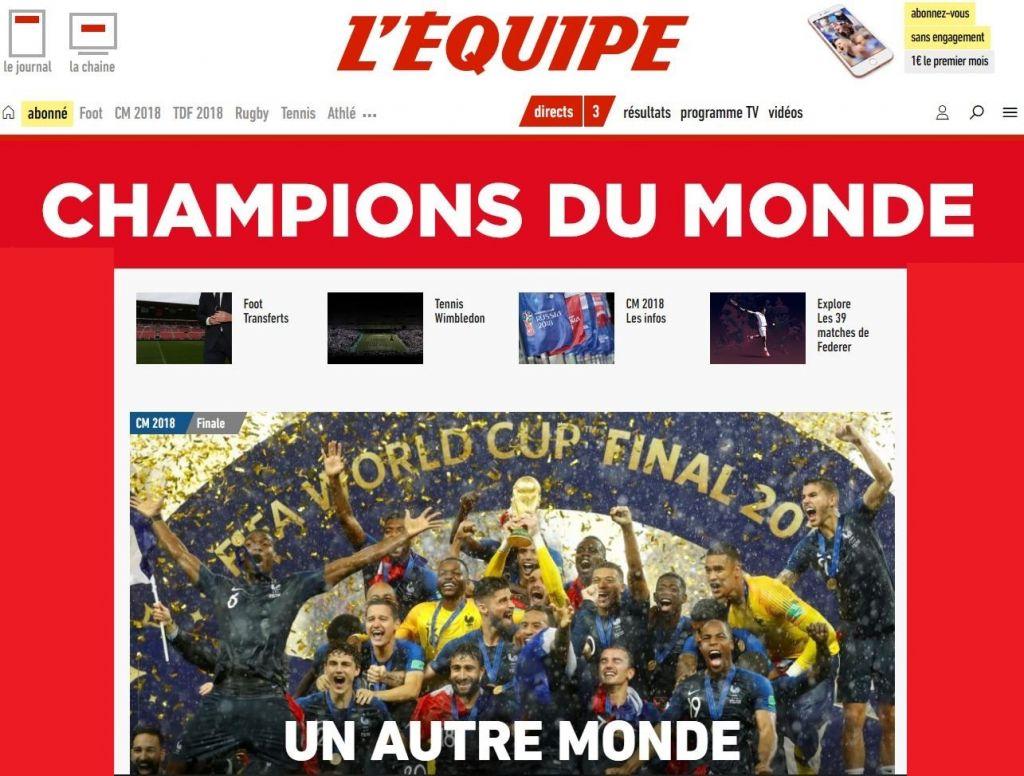 Μουντιάλ 2018 : Τα διεθνή ΜΜΕ για τον θρίαμβο της Γαλλίας