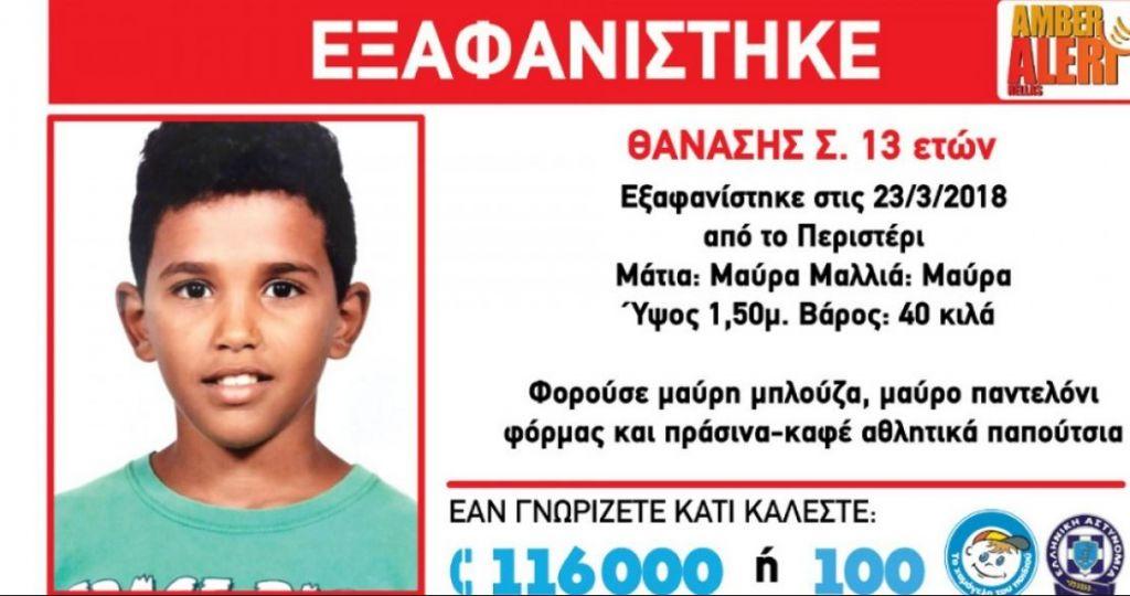Βρέθηκε ο 13χρονος που είχε εξαφανιστεί από το «Χαμόγελο του Παιδιού»