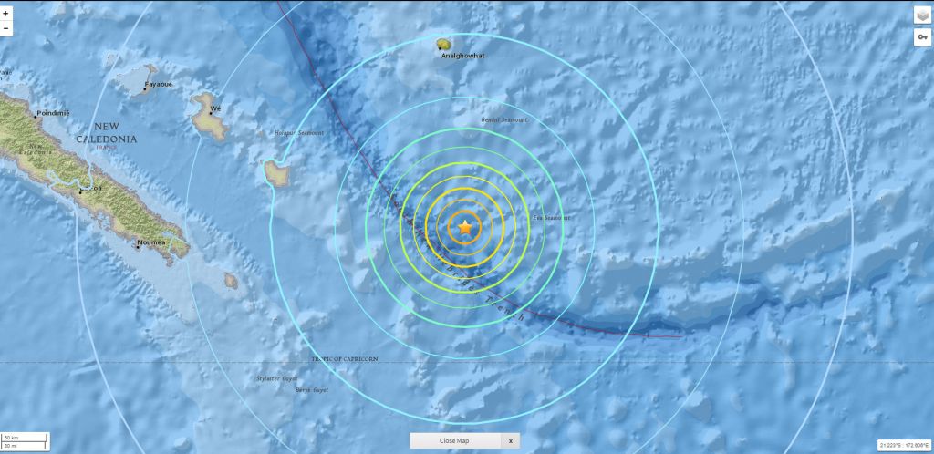 Σεισμός 7 Ρίχτερ κοντά στη Νέα Καληδονία