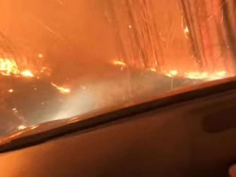 Πύρινος εφιάλτης: Πατέρας και γιoς περνάνε μέσα από φλεγόμενο δάσος στη Μοντάνα