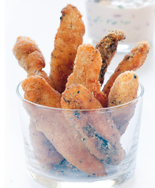 Στικ κοτόπουλου µε σάλτσα πιπεριάς