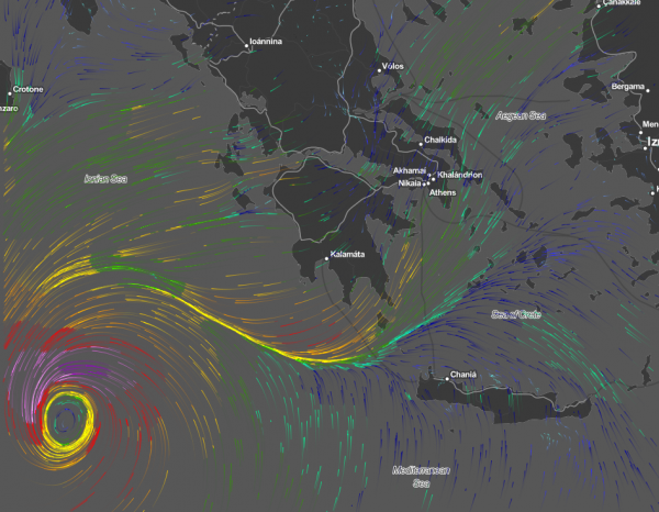 Δείτε live την πορεία του Μεσογειακού Κυκλώνα