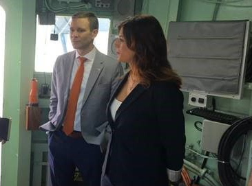 Η Νοτοπούλου στο USS Mount Whitney του αμερικανικού στόλου