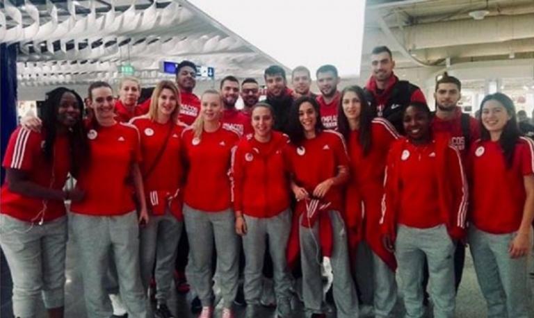 Συνάντηση ερυθρόλευκων αποστολών στο αεροδρόμιο