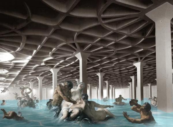 Αναγεννησιακές φιγούρες κάνουν πάρτι στην πισίνα του Πιερλουίτζι Νέρβι