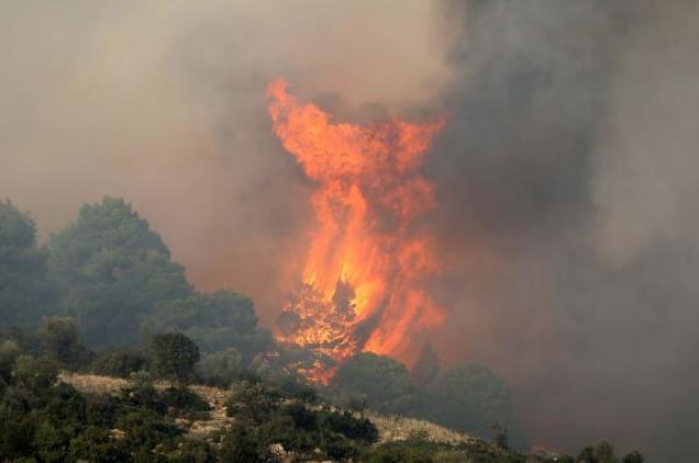 Ολονύκτια μάχη με τις φλόγες στη Χαλκιδική - Μαίνεται ανεξέλεγκτη η πυρκαγιά