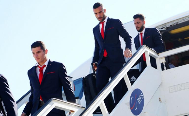 Η άφιξη της αποστολής του Ολυμπιακού στη Σεβίλλη