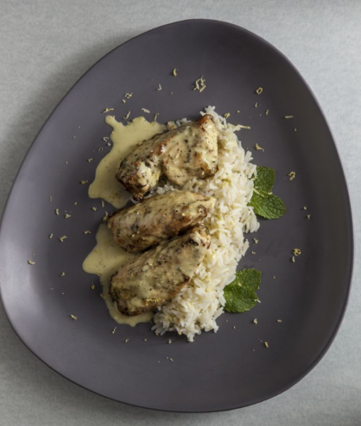 Κοτόπουλο με λάιμ, δυόσμο και μπασμάτι