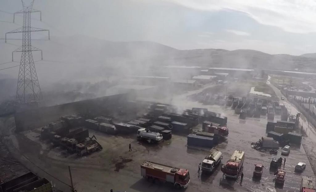 Αερολήψη από την φωτιά στο εργοστάσιο ανακύκλωσης στον Ασπρόπυργο