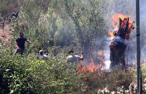 Πυρκαγιά κοντά σε κατοικημένη περιοχή στη Σταμάτα