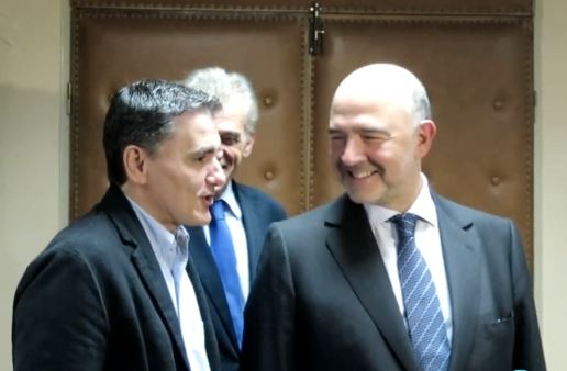 Συνάντηση του Ε.Τσακαλώτου με τον Π.Μοσκοβισί στο Υπουργείο Οικονομικών