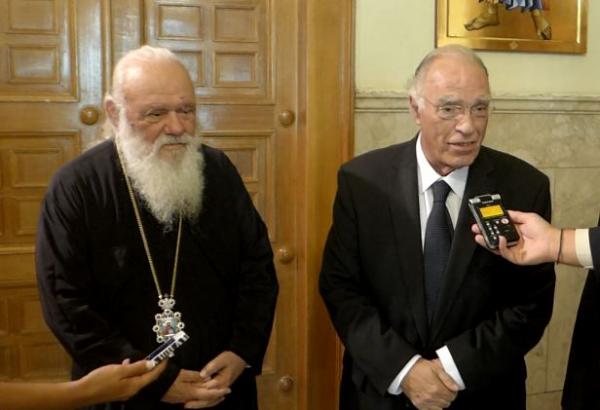 Τον Αρχιεπίσκοπο Ιερώνυμο επισκέφθηκε ο πρόεδρος της Ένωσης Κεντρώων Β.Λεβέντης