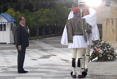 Κατάθεση στεφανιού από τον Πρόεδρο της Γαλλίας Φ.Ολάντ στον Άγνωστο Στρατιώτη