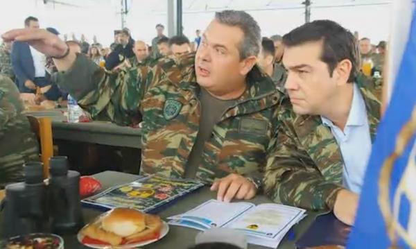 Ο πρωθυπουργός και ο υπουργός Άμυνας παρακολουθούν την άσκηση «Παρμενίων»