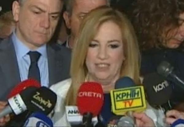 Γεννηματά: Χρειάζεται κυβέρνηση εθνικής ενότητας