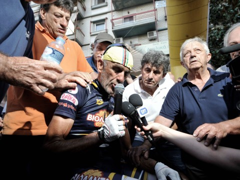 Υποδοχή του Στέλιου Βάσκου ο οποίος πραγματοποίησε τον γύρο της Ευρώπης με το ποδήλατο