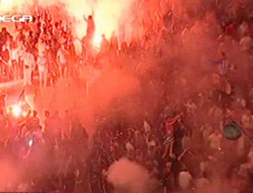 Συγκέντρωση διαμαρτυρίας οπαδών του Ηρακλή στα Προπύλαια