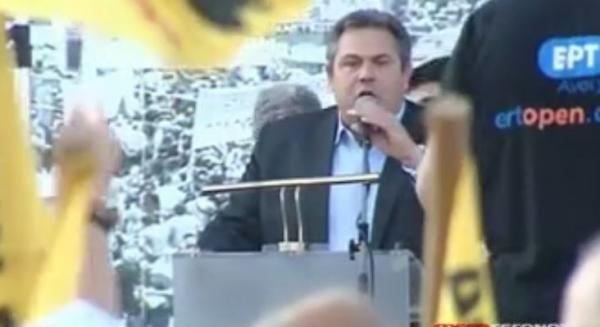 Π.Καμμένος από τη συγκέντρωση για τον ένα χρόνο από το κλείσιμο της ΕΡΤ