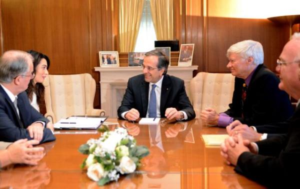 Με τον Αντώνη Σαμαρά συναντήθηκε η Αμάλ Κλούνι