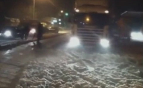 Δεκάδες οδηγοί εγλωβίστηκαν σε παρακαμτήριο της Εγνατίας οδού στην Κοζάνη