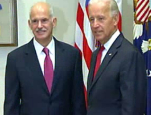 Εύσημα του Αμερικανού αντιπροέδρου στον Γ.Παπανδρέου για την αντιμετώπιση της κρίσης