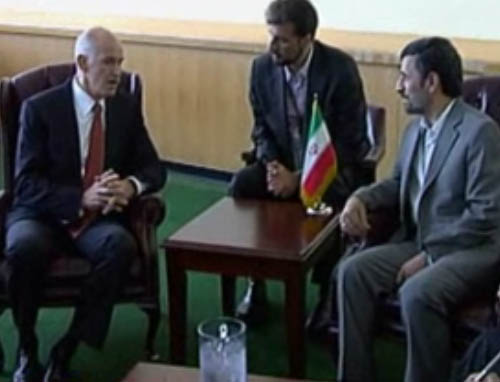 Για το Μεσανατολικό και το πυρηνικό πρόγραμμα του Ιράν συζήτησαν Παπανδρέου-Αχμαντινετζάντ