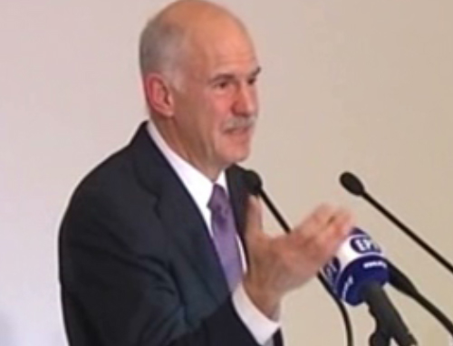 Φοιτητές διέκοψαν με συνθήματα διάλεξη του Γ.Παπανδρέου στο Βερολίνο