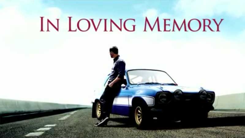 Αφιέρωμα στον Paul Walker από το Fast and Furious